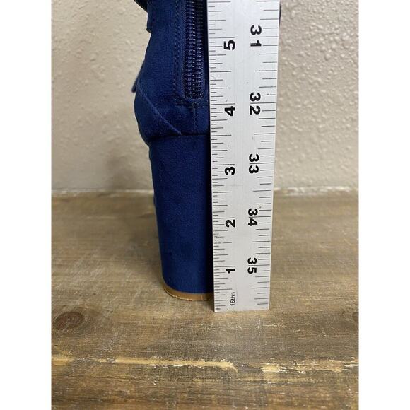 Steve Madden Gal Sandals Sz 6.5‎ Womens Blue Gladiator Lace Up Block Heel - Picture 14 of 14